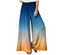 Hose Damen Lange Regenhose Mit Blumen Fahrradhose Hohe Taille Schlabberhose Casual Einfarbig Weite Stoffhose Baumwolle Leinen Strandhose Frauen Sporthose Frauen,Orange,3XL