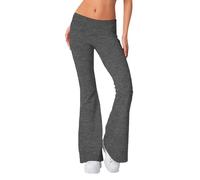 Hose Damen Schlaghose Sexy Y2K Low Waist Skinny Yogahose Lang Stretch Bootcut Freizeithose Jogginghose Grau Flaredhose Hüfthose Sweathose Schwarz weiß