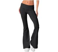 Hose Damen Schlaghose Sexy Y2K Low Waist Skinny Yogahose Lang Stretch Bootcut Freizeithose Jogginghose Grau Flaredhose Hüfthose Sweathose Schwarz weiß