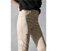 Street One Cargohose Studio Damen Gr. 42 Länge 28 Slim Fit Beige (Cream)