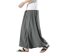 Hose japanische Freizeit Kimono lässige männliche Vintag Hose Harajuku Männer Streetwear Mode breites Bein hohe Taille gerade Hose grau asiatische 3XL