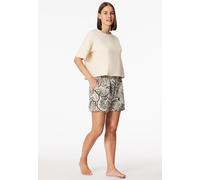 Schiesser Damen Schlafhose kurz Baumwolle Stretch Single-Jersey-Qualität - Mix + Relax