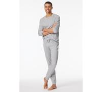 Schiesser Herren Lange Schlafhose Mix+Relax – Bio-Baumwolle-Mix, Bündchen, Grau meliert, Gr. 52