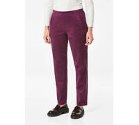 Hose LOUISA in Veloursleder-Optik lila 40 knöchellang