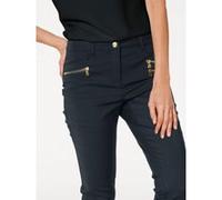 Stretch-Hose HEINE, Damen, Gr. 42, Normalgrößen, blau (marine), 48% Baumwolle, 45% Polyester, 7% Elasthan, Miedereinsatz:15% Elasthan, 85% Polyamid, unifarben, lang, Hosen (33290712-42) marine