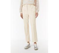 Hose mit Flared Leg in Lederoptik creme 34