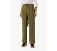 Hose mit weitem Bein und Paspeldetail olive 46