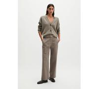Chinohose MARC O'POLO "aus Organic-Cotton-Stretch mit Lyocell", Damen, Gr. 34, Normalgrößen, stone taupe, Twill, Obermaterial: 56% Baumwolle, 41% Lyocell, 3% Elasthan, unifarben, loose fit normal, Hos