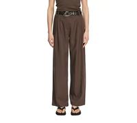 Comma Wide-Leg-Hose Fließender Leinenmix Braun Größe 42
