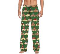 Hosen Für Herren, Herren Jogginghose Basic klassischer Alltags Loungewear Pyjamahose/Freizeithose mit weihnachtlichem Cartoon Print und Kordelzug