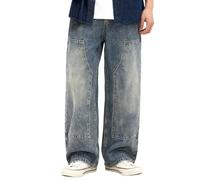 Hosen Herren Jeans,Retro Workwear Jeanshose Mit Verwaschenem Finish Und Kontrast Panel Details FüR Einen Klassischen Casual Style