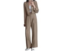 Hosenanzüge für Damen Elegant Blazer Anzug Set Einfarbig Streetwear Zweiteilig Hosenanzug Business Modern Anzughose Revers Elegant Slim Fit Sportlich Büro Outfit Anzugjacke Sommer Freizeitanzug