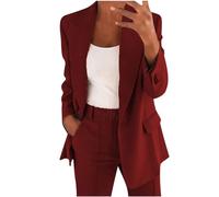 Hosenanzüge für Damen Elegant Business Freizeitanzug 2 Teilig Outfit Cardigan Einfarbig Set Vintage Fashion Blazer Langarm Casual Loungewear Sportlich Locker Jogginganzug Lässige Anzüge