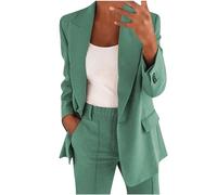 Hosenanzüge für Damen Elegant Business Freizeitanzug 2 Teilig Outfit Cardigan Einfarbig Set Vintage Fashion Blazer Langarm Casual Loungewear Sportlich Locker Jogginganzug Lässige Anzüge
