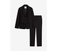 Hosenanzug BONPRIX "Hosenanzug 2-tlg", Damen, Gr. 36, K-Gr, schwarz (länge: kurz), Web, Obermaterial: 80% Polyester, 15% Viskose, 5% Elasthan. Futter: 100% Polyester, gepflegt, unifarben, regular fit,