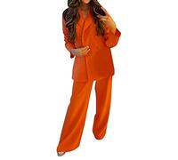 Hosenanzug Damen Festlich Elegant Business Hosenanzüge 2 Teiler Abendrobe Outfit Set Langarm Anzugjacke und Anzughosen Zweiteilig Büro Slimfit Formal Modern Festlicher Suit