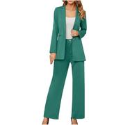 Hosenanzug Damen Festlich Elegant Große Größen Blazer Anzug Set Einfarbig Streetwear Zweiteilig Hosenanzüge für Damen Business Modern Anzughose Revers Slim Fit Sportlich Büro Outfits Anzugjacke