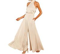 Hosenanzug Damen Festlich Elegant Strampler Jumpsuit Hochzeit Gast Festlich Freizeitanzug Ladies Elegant Overall Playsuit Eleganter Einteiler Casual Sexy Romper Hosenanzug Cocktail Party Overalls