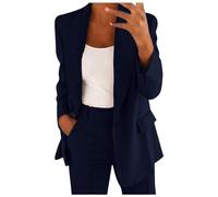 Hosenanzug Damen Festlich Elegant Zweiteiler Damen Elegant 2 Teilig Business Casual Anzüge Set Einfarbig Lange AnzugBlazer Elastischer Bund Hose Festlich Hosenanzüge Slimfit Frauen Freizeitanzug