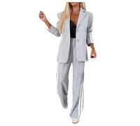 Hosenanzug Damen Hochzeit Anzug Herbst Lockere Jacke Und Weite Beinhose Mit Taschen Set Glitzer Anzug Damen