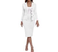 Hosenanzug Damen Kostüme Damen Elegant Blazer 2-Teiliges Outfit Rock Anzug Set Dünne Festlich Blazer Bleistiftrock Anzug Sets Casual Outfits für Arbeit Business Kostüm Hosenanzüge