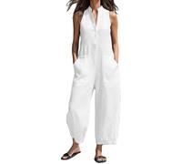 Hosenanzug Damen Sportlich, Jumpsuit Elegant Sommer Outfit Komplett Playsuit Overall Jumpsuits Romper Einteiler Festliches Kleidung Business Anzug Hochzeitsgast Schickes Hochzeit Outfit Gast Frau