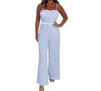Hosenanzug Damen Sportlich, Jumpsuit Sommer Anzug Romper Einteiler Playsuit Party Festlich Jumpsuits Kleidung Elegant Outfits Hochzeit Overall Damen Kleidung