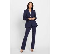 Hosenanzug HEINE, Damen, Gr. 42, Normalgrößen, blau (marine), 67% Viskose, 27% Polyamid, 6% Elasthan, Anzüge Hosenanzug (22204921-42) marine