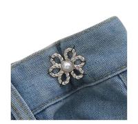 Hosenbund Enger Machen 6 Stück Taillenschnallen aus Metall in Blumenform, verstellbar, festziehen, einfache Dekoration, Paarschnallen, Hosengröße ändern sich von groß auf klein(Silver)