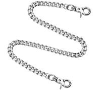 Hosenkette Herren,Edelstahl Silber Schlüsselkette mit Karabiner,Heavy Biker Geldbörsenkette Wallet Chain 56.5x1cm,Punk Hip Hop Hosen Kette,Metallkette Hosen Ketten für Männer Jeans Hosens Handtaschen