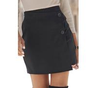 Hosenrock BUFFALO Gr. 36, schwarz Damen Röcke Miniröcke in Wickeloptik mit Zierknöpfen, Skort, casual-chic, elegant Bestseller (93177559-36)