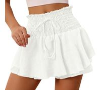 Hosenrock Damen Kurz Sommer, Faltenrock Damen Mit Hose Skort Sport Elegant Plisseerock Slim Fit Plissee Sommerrock Leicht Und Luftig Modische Damen Rock Mit Innenshorts Tennis Golf Sportrock