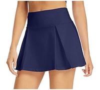Hosenrock Kurz Sommer, Tennisrock Damen Mit Hose Plissiert Einfarbig Skort Sport Elegant Faltenrock Ultrakurz Minirock Mit Plissee Sexy Sommerrock Leicht Funky Tennis Skort Damen Sport Rock Mit Shorts