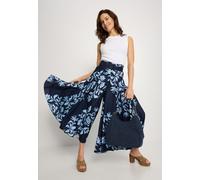 Hosenrock LASCANA, Damen, Gr. 42, blau (marine, blau bedruckt), Web, Obermaterial: 100% Polyester, bedruckt, figurumspielend knöchelfrei, Röcke, mit Alloverdruck, Culotte, glatte bügelfreie Ware (4224