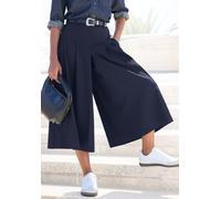 Hosenrock LASCANA "mit extra weitem Bein und modischen Bundfalten", Damen, Gr. 36, blau (navy), Web, Obermaterial: 75% Polyester, 18% Viskose, 7% Elasthan. Taschenbeutel: 100% Polyester, unifarben, fi