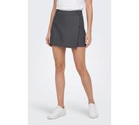 Hosenrock ONLY "ONLLINDA HW MEL SKORT TLR NOOS", Damen, Gr. XS (34), dunkelgrau melange, Web, Obermaterial: 97% Polyester, 3% Elasthan, unifarben, kurz, Röcke, Materialmix (48969726-XS) dunkelgrau mel