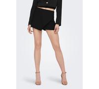Only Mid Waist Bermudas in Wickel-Optik Modell 'MIST-YASMINE' in Black, Größe 38