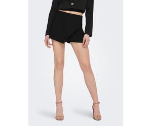 Hosenrock ONLY "ONLMIST-YASMINE WRAP SKORT TLR NOOS", Damen, Gr. 40L, schwarz, Web, Obermaterial: 72% Polyester, 22% Viskose, 6% Elasthan, unifarben, kurz, Röcke Skort, Materialmix (39861141-40) schwa
