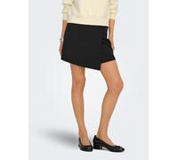 Hosenrock ONLY "ONLSANIA LIFE BUCKLE SKORT JRS", Damen, Gr. XS, schwarz detail:silber buckle (sania), Jersey, Obermaterial: 95% Polyester, 5% Elasthan, unifarben, kurz, Röcke, Materialmix (76579157-XS