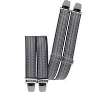 Hosenträger 4 Clips gestreift grau