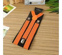 Hosenträger Elastisch Verstellbar Y-Form Clips Schwarz Unisex für Anzug Hose Arbeit Büro für freizeit 3,5 cm Breit(Orange)