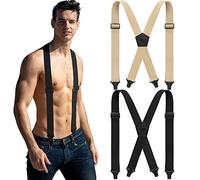 Hosenträger für Herren, Flughafenfreundlich, Kunststoff-Clips, Wandern, versteckte Hosenträger für Herren, 2 Stück, X-Form, Einheitsgröße