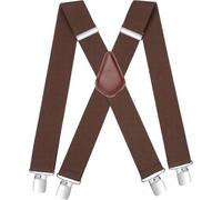 Hosenträger Herren 5cm 4 Metallclips X Form Braun Einheitsgröße