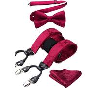 Hosenträger Herren 6 Clips Y Form Einheitsgröße A Rot Paisley