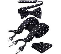 Hosenträger Herren 6 Clips Y Form Schwarz & Weib Einheitsgröße