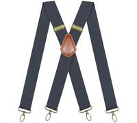 Hosenträger Herren Breit 3.5cm mit karabinerhaken X-förm fur Jeans Grau
