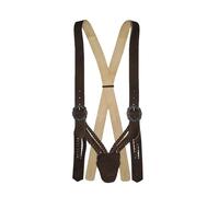 Hosenträger Lederhosenträger Träger für Lederhose Zopfträger Trachten-Hosenträger Stickerei Trachtenträger Leder V-Form Zopf abknöpfbar braces suspenders, Größe:S, Farbe:dunkelbraun
