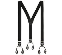 LLOYD 05 120 Hosenträger Leder Rückenteil und Roll-Clips, Schwarz, 35mm