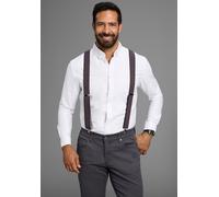 Hosenträger MAN'S WORLD, Herren, rot (bordeaux, marine), Materialmix, gemustert, gestreift, festlich, Hosenträger, in bequemer Breite & extra Länge bis 130cm - NEW - im Streifendesign (21614416-0) bor