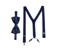 Hosenträger MASSI MORINO "Massi Morino Hosenträger-Set", Herren, Gr. 1, blau (dunkelblau), Obermaterial: 100% Polyester PES., Hosenträger, mit Fliege (75853648-1) dunkelblau